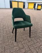 Gestoffeerde Groene Velvet Eetkamerstoel met Armleuning, Ophalen, Gebruikt, Overige kleuren, Velvet