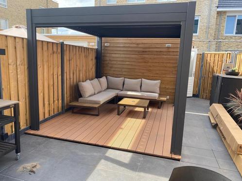 Lamellen overkapping aluminium/staal 300x360x250 met screens, Tuin en Terras, Overkappingen, Zo goed als nieuw, Veranda, Ophalen