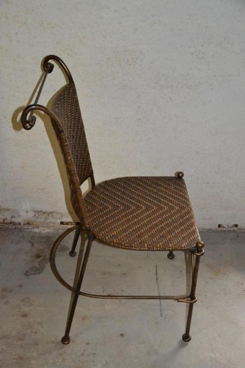 Metalen stoelen met rieten zittingen, Antiek en Kunst, Antiek | Meubels | Stoelen en Banken, Ophalen