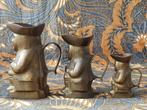 Mooie zware oude set koperen Toby jugs uit Engeland., Antiek en Kunst, Ophalen of Verzenden, Koper
