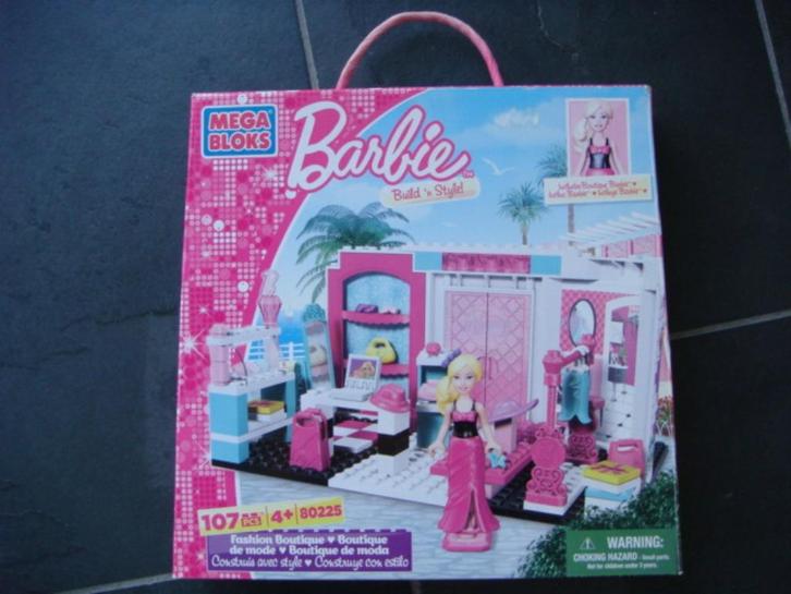 Mega Bloks Barbie Mode Boutique (set 80225), Kinderen en Baby's, Speelgoed | Bouwstenen, Zo goed als nieuw, Megabloks, Ophalen of Verzenden