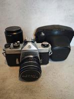 Pentax Spotmatic SP + Takumar 1.8/55 mm + 3.5/135mm + case, Ophalen of Verzenden, Gebruikt, Spiegelreflex, Pentax