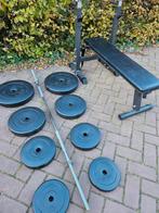 Bankdruk 70KG gewichten halterbank opklapbaar, Sport en Fitness, Fitnessmaterialen, Ophalen, Zo goed als nieuw, Fitnessbank