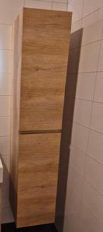 Hoge Badkamerkast - Houtlook, Ophalen, (Half)hoge kast, Minder dan 50 cm, Zo goed als nieuw