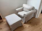 Ektorp stoel en voetenbank, incl nieuwe hoezen, Ophalen, Zo goed als nieuw, Eenpersoons, Minder dan 150 cm