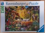 Ravensburger puzzel 1500, Tijgers in de jungle COMPLEET ZGAN, Ophalen of Verzenden, 500 t/m 1500 stukjes, Zo goed als nieuw