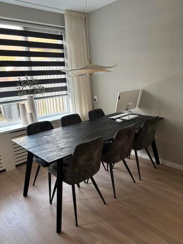 3 groene en 3 grijze eetkamerstoelen – modern & comfortabel beschikbaar voor biedingen