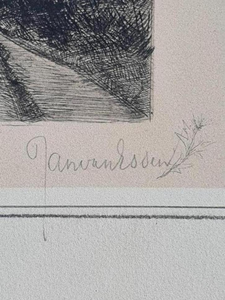 Ets Jan van Essen (1854-1936) oude vrouw op weg, Antiek en Kunst, Kunst | Etsen en Gravures, Ophalen