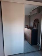 Witte kledingkast met spiegel, Huis en Inrichting, Kasten | Schoenenkasten, Ophalen, Zo goed als nieuw