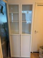 Billy Boekenkast met Vitrinedeuren - Wit 80x41x202cm, Huis en Inrichting, Kasten | Boekenkasten, Ophalen, Overige materialen, Gebruikt