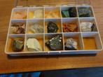 Display case met 15 mineralen, Verzamelen, Ophalen of Verzenden, Mineraal
