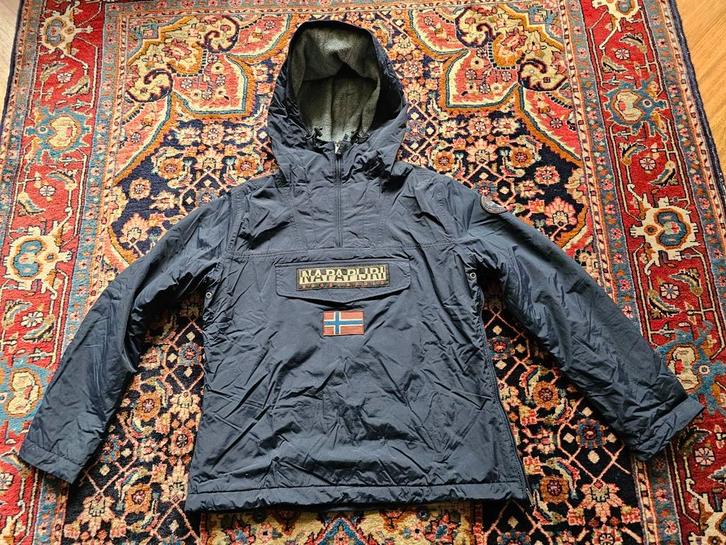 Napapijri winterjas blauw kindermaat xxl (176), Kinderen en Baby's, Kinderkleding | Maat 176, Zo goed als nieuw, Jongen of Meisje