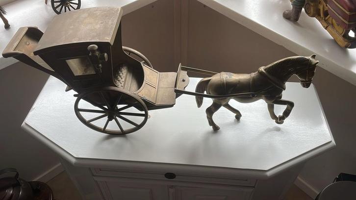 Koperen Paard en Wagen Decoratie, Antiek en Kunst, Antiek | Overige Antiek, Ophalen