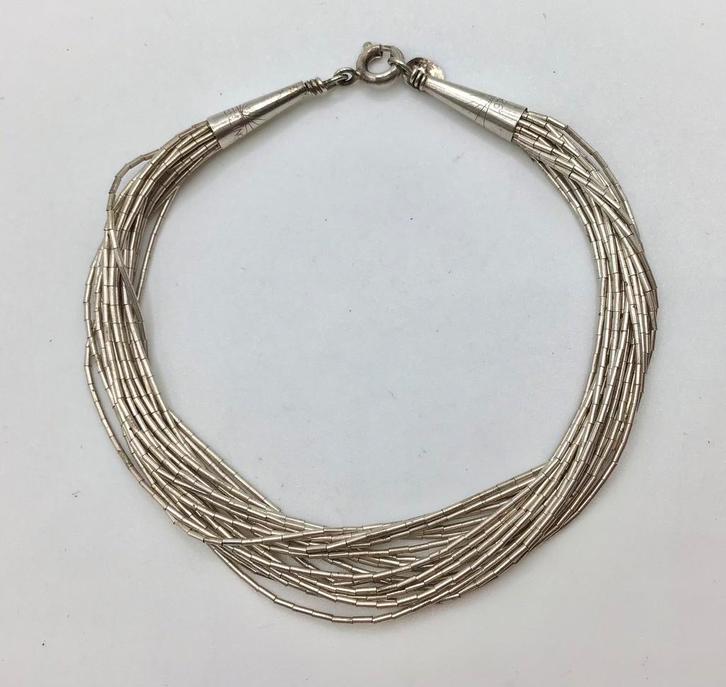 Vintage Navajo armband zilver 925 Waterval armband liquid, Sieraden, Tassen en Uiterlijk, Antieke sieraden, Ketting, Zilver, Verzenden
