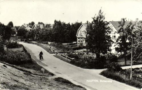 Haaften, Buitenweg - fietser - ongelopen, Verzamelen, Ansichtkaarten | Nederland, Ongelopen, Overijssel, 1920 tot 1940, Ophalen of Verzenden