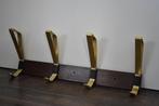 Retro vintage art deco houten met metalen kapstok jrn 60 70, Wandkapstok, Gebruikt, Ophalen of Verzenden, Minder dan 100 cm