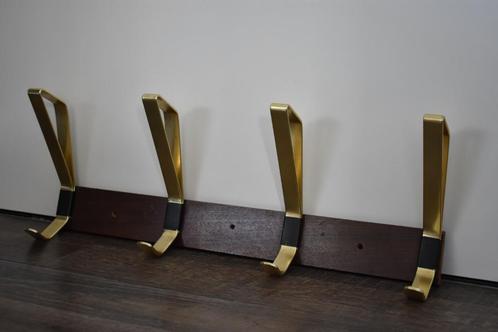Retro vintage art deco houten met metalen kapstok jrn 60 70, Huis en Inrichting, Woonaccessoires | Kapstokken, Gebruikt, Wandkapstok