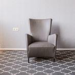 2x Montis Windy fauteuil - muisgrijs leder, Niet ingevuld, Niet ingevuld, Leer, Ophalen of Verzenden