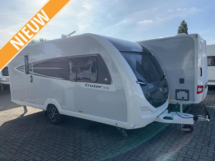 Sprite Cruzer 475 SR Model 2026, Caravans en Kamperen, Caravans, Bedrijf, tot en met 2, 1250 - 1500 kg, Standaardzit, Sprite, 2 aparte bedden