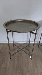 Leuke bijzettafel / Nachtkastje metaal 2 stuks, Minder dan 55 cm, Gebruikt, Metaal of Aluminium, Rond