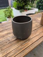 Bloempot antraciet, Tuin en Terras, Bloempotten, Gebruikt, Rond, Binnen, Minder dan 40 cm