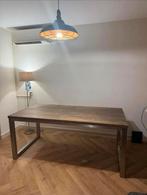 houten eettafel met metalen poten 90x180 - real wood, Ophalen, 50 tot 100 cm, Zo goed als nieuw, 150 tot 200 cm