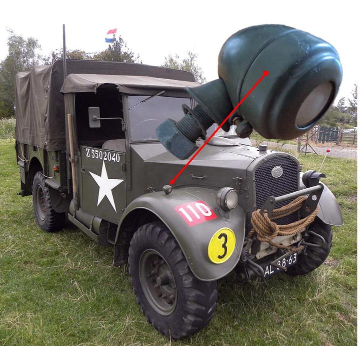 WO2 Brits voertuig spatbordlampje, Verzamelen, Militaria | Tweede Wereldoorlog, Landmacht, Overige typen, Engeland, Ophalen of Verzenden