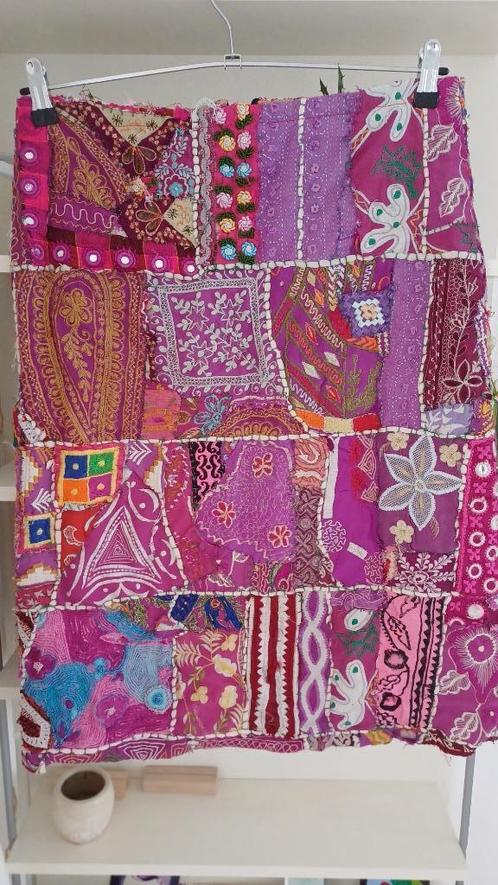 Uttam London rok 3, patchwork/bohemian style, € 10,-, Kleding | Dames, Rokken, Zo goed als nieuw, Maat 38/40 (M), Paars, Onder de knie