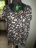 F1688 MAISON SCOTCH S shirtje top animal print zwart beige, Kleding | Dames, Tops, Verzenden, Zwart, Maison Scotch, Zo goed als nieuw