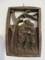 Herfst, stenen tegel, open object, twee kindjes lopen...., Ophalen of Verzenden