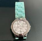 Guess horloge, stainless steel met rubberen turkoois band, Staal, Verzenden, Guess, Polshorloge