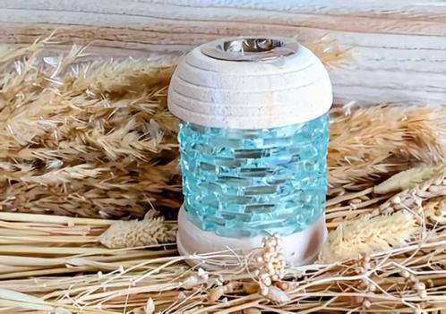 Stenen Oliebrander - Ronde Glazen Steen, Huis en Inrichting, Woonaccessoires | Kandelaars en Kaarsen, Nieuw, Minder dan 25 cm