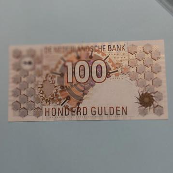 100 gulden biljet uit 1992 UNC
Serie nummer 1318700876
 beschikbaar voor biedingen
