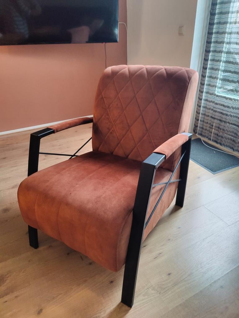 Luxe terra zitstoel/ fauteuil- zo goed als nieuw!, Huis en Inrichting, Fauteuils, Ophalen, 75 tot 100 cm, Zo goed als nieuw, Stof