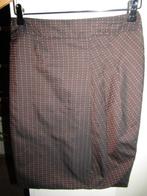 E1757 Jean Paul mt 34 rok donkerbruin polkadot, Kleding | Dames, Rokken, Bruin, Verzenden, Zo goed als nieuw, Knielengte