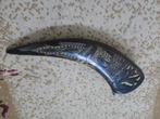 mooie echte hoorn ingegraveerd 32 cm, Ophalen of Verzenden