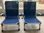 2x Verstelbare strand - campingstoelen, Ophalen of Verzenden, Gebruikt, Aluminium, Inklapbaar