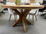 Magazijn leegverkoop ronde eettafel mangohout matrix SALE, Nieuw, Ophalen of Verzenden, Info@wkhome.nl, Argonweg 20 Amersfoort