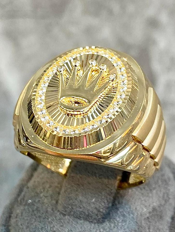 Gouden Rolex Ring 14k, Sieraden, Tassen en Uiterlijk, Ringen, Nieuw, Heer, 20 of groter, Goud, Goud, Met edelsteen, Ophalen of Verzenden