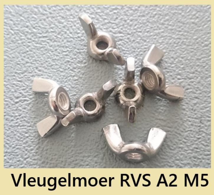 Nieuwe RVS A2 M5 vleugelmoeren. € 0,08, Watersport en Boten, Accessoires en Onderhoud, Nieuw, Overige typen, Ophalen of Verzenden