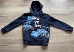 Mooie donkerblauwe hoodie met graafmachines maat 128, C&A, Trui of Vest, Ophalen of Verzenden, Zo goed als nieuw