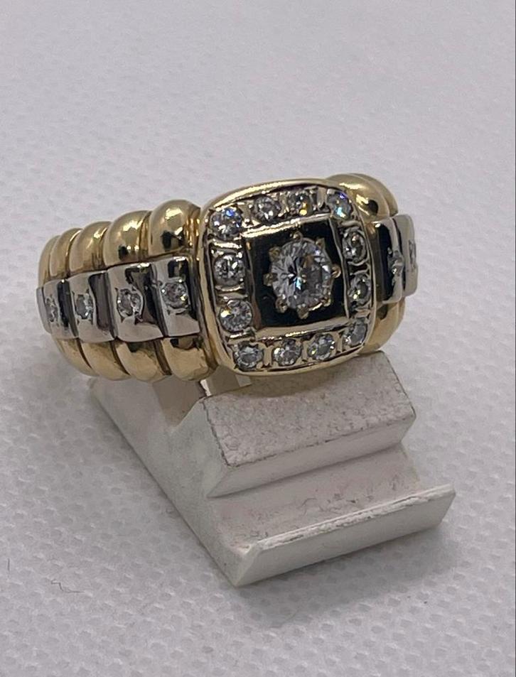 18K Gouden Rolex Ring met Diamant 1.25 ct - Maat 20, Sieraden, Tassen en Uiterlijk, Ringen, Zo goed als nieuw, Dame of Heer, 20 of groter