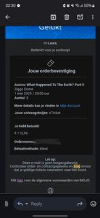 Aurora - 2 tickets voor 1 mei, Twee personen, Mei