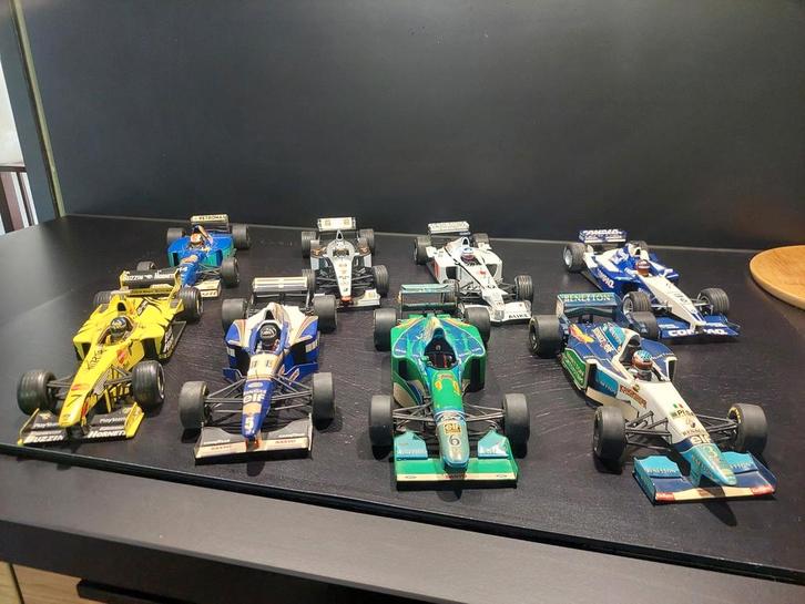7x f1 auto's van minichamps 1x van hotwheels, Hobby en Vrije tijd, Modelauto's | 1:18, Gebruikt, MiniChamps, Ophalen