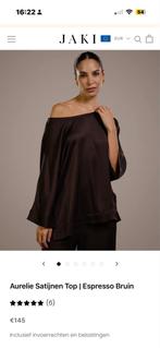 JAKI London satijnen top - donkerbruin - maat 42/44, Kleding | Dames, Bruin, Verzenden, Maat 42/44 (L), Nieuw