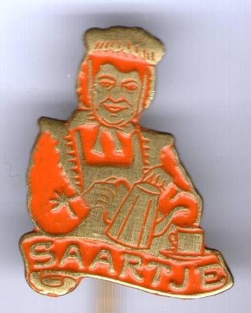 Saartje oranje op koper TV figuur speldje ( T_016a ) beschikbaar voor biedingen