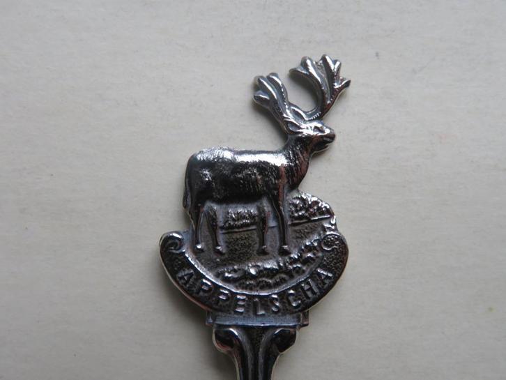 Lepeltje Appelscha Friesland hert met gewei, Antiek en Kunst, Antiek | Bestek, Verzenden