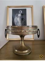 Prachtige koperen tazza met glazen binnenschaal, Ophalen of Verzenden