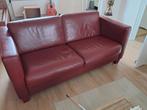 bank leer rood, Ophalen, Gebruikt, 150 tot 200 cm, Tweepersoons