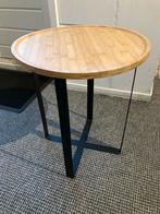 Leuk Bijzettafeltje Metaal/Bamboe, Huis en Inrichting, Tafels | Bijzettafels, Minder dan 55 cm, Metaal of Aluminium, Rond, Zo goed als nieuw